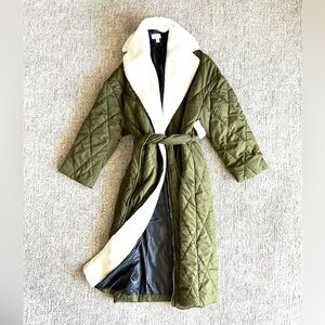 NWT Topshop quilted fleece trench coat size 4